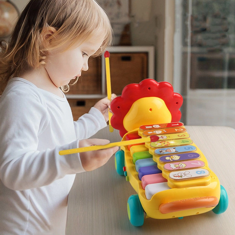 Baby Activity Educational Pull Along Musical Toy Lion Piano - Suitable for 18 months & above