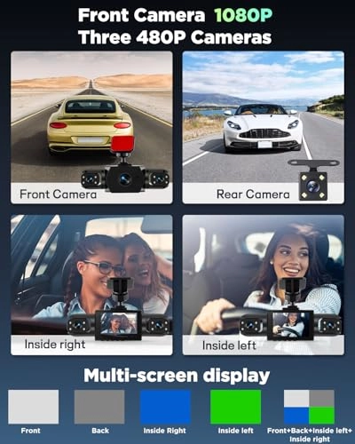 4 Channel Front and Rear Dash Cam - 1080P