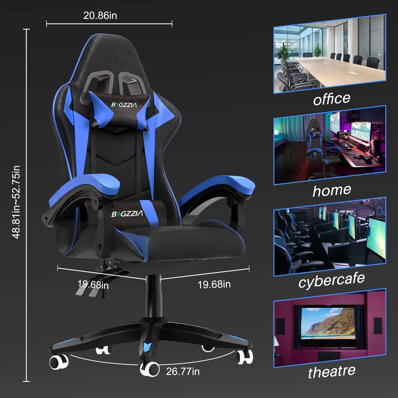A gaming chair - Adjustable Height Reclining Feature