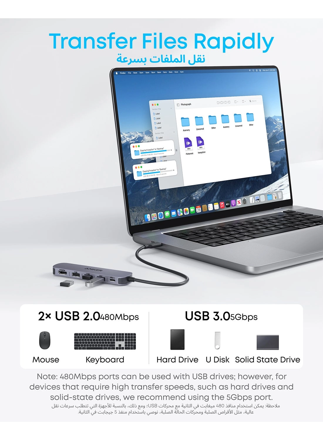 Powerextend 5 in 1 USB C Hub - 100W 4K 5Gbps