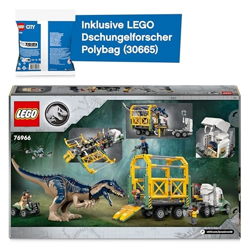Jurassic World Allosaurus Transporter (76966) + Jurassic World Jungle Explorer (30665)