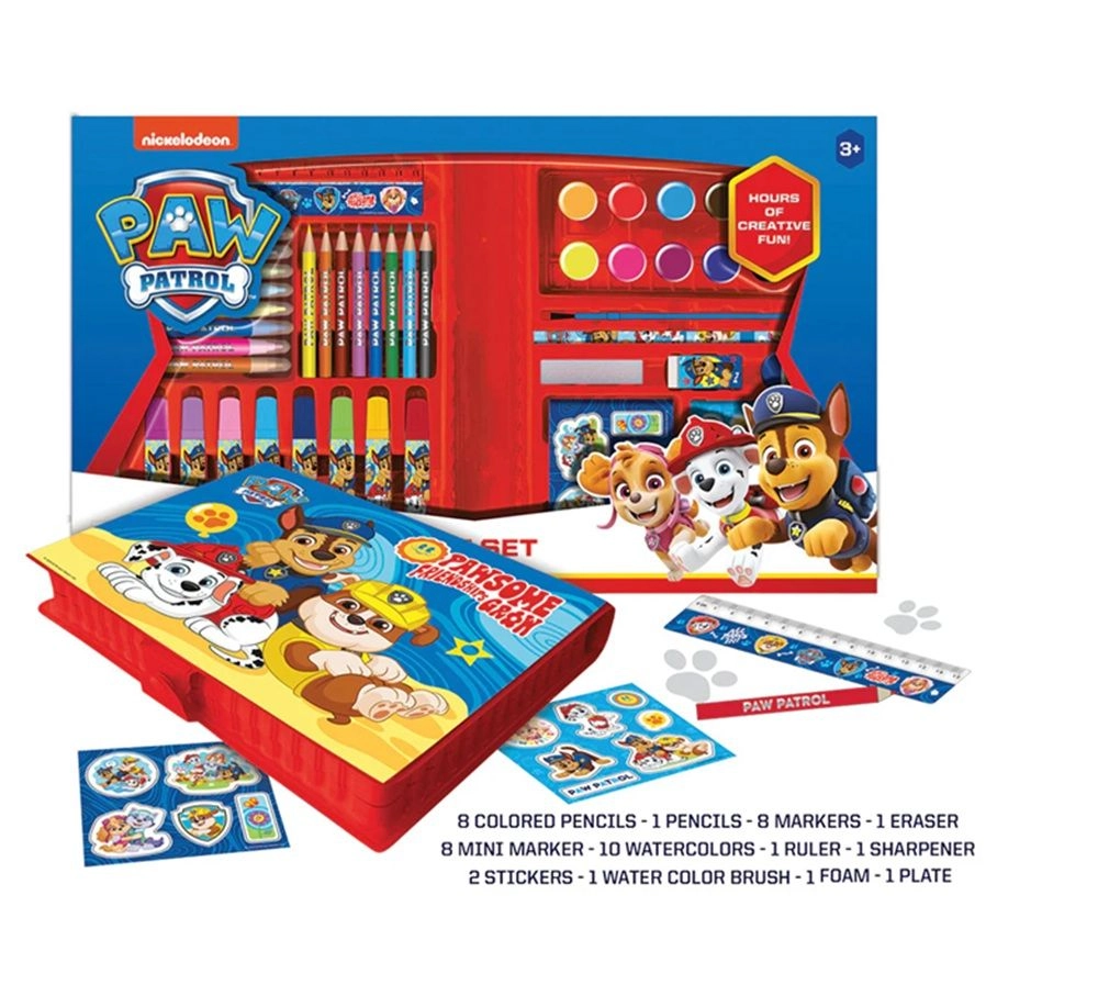 Paw Patrol Art Set - 8 colored pencils 8 markers 10 watercolors