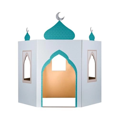 Theme Cardboard Playhouse - Mosque - Black - White 110 x 124.5 x 110 cm