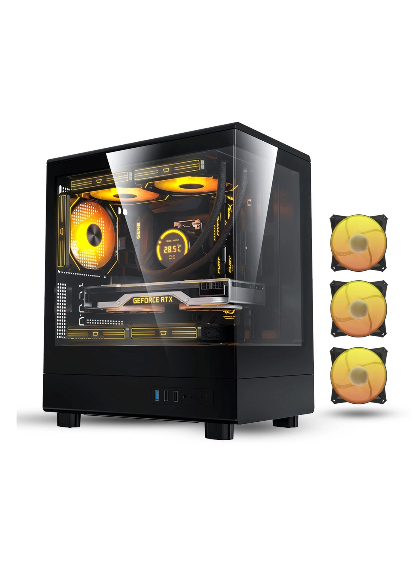 Aigo DB330M - Tempered Glass M-ATX/ITX 3x120mm ARGB