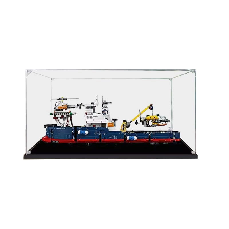 Acrylic Display Case - LE-GO 42064 22.83x6.29x10.62in Black Bottom