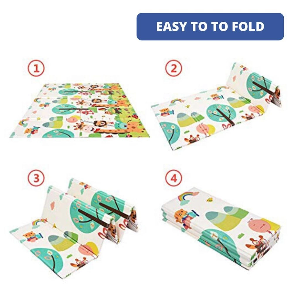 Reversible & Foldable Playmat - vibrant animal 0 month & above