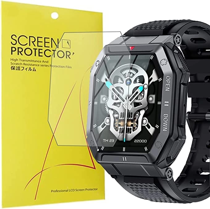 Blueshaweu Screen Protector for LEMFO Military Smartwatch K55 1.85" - Thermoplastic Polyurethane Anti-Shatter Scratch Resistant Clear 6-Pack