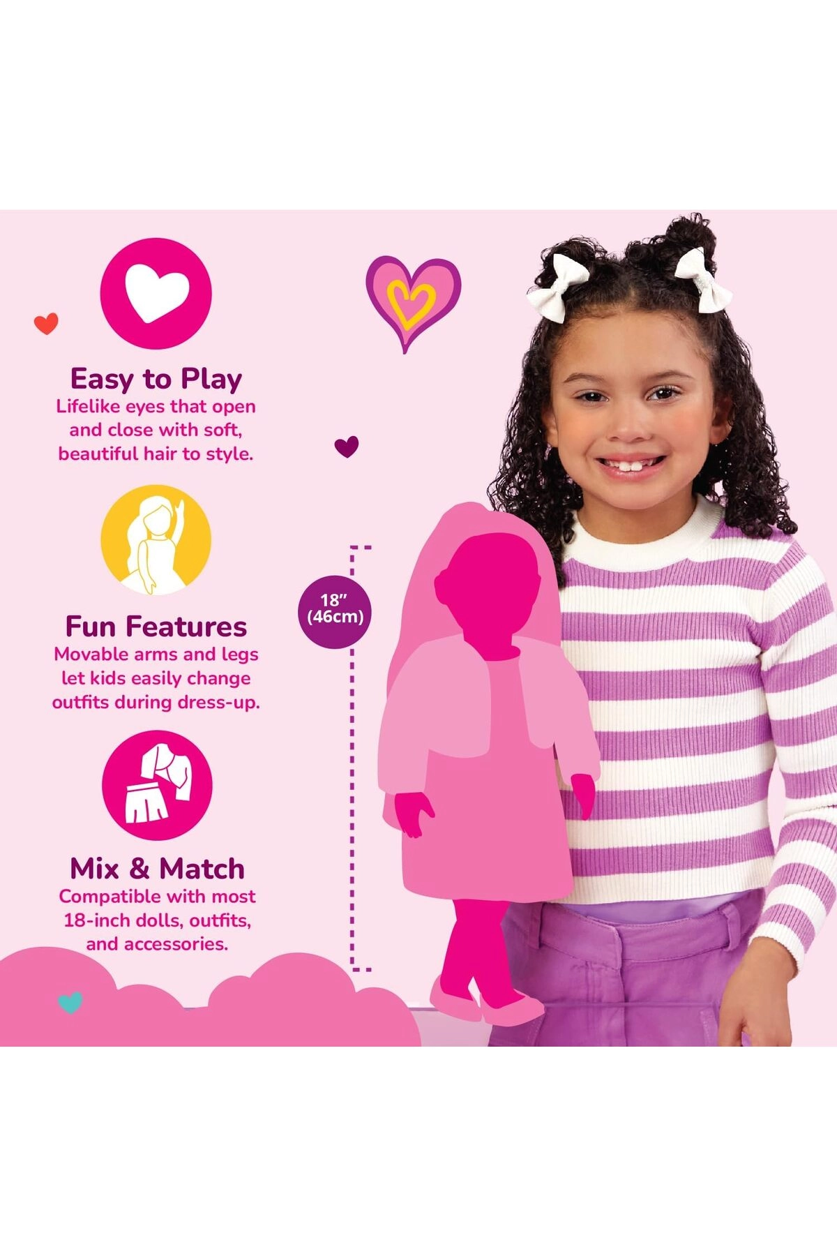 Katia Holiday Doll - 18-inch Soft-bodied Sequin Dress Ages 3+