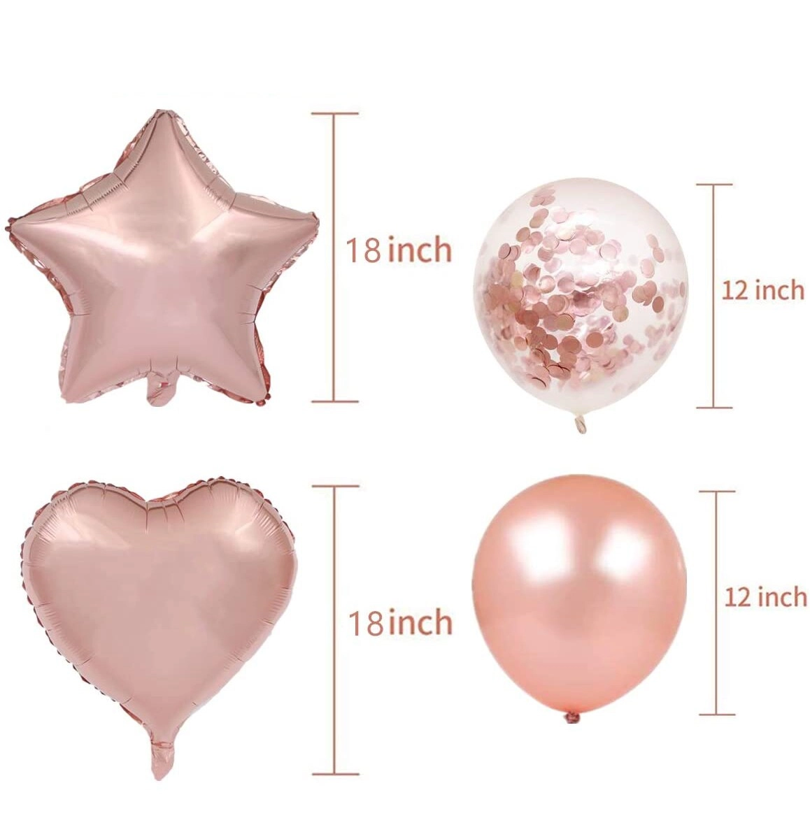 Rose Gold Party Decorations - 25 Pack Valentine’s day Engagement Bridal Sho