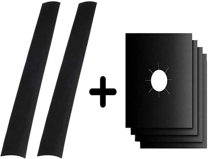 JOLLITY LLC Gas Stove Burner Covers - Gas + Silicone Stove Counter Gap Cover