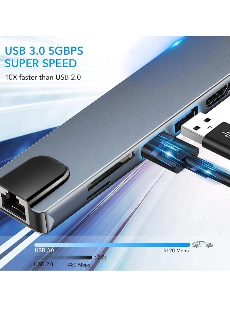 USB-C Multiport Hub Adapter - 4K HDMI Gigabit Ethernet