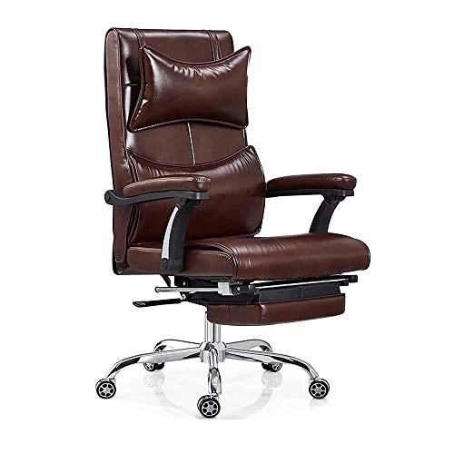 Desk Chair - PU Leather Brown High Back