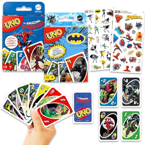 Batman UNO + Spiderman UNO - English 7 years and up