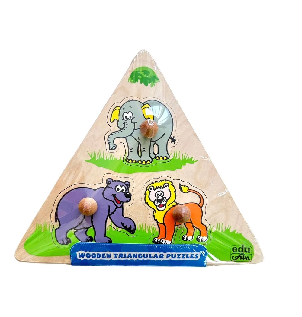 Edu Fun Wooden Triangular Shape Board - Suitable for 1 year & above