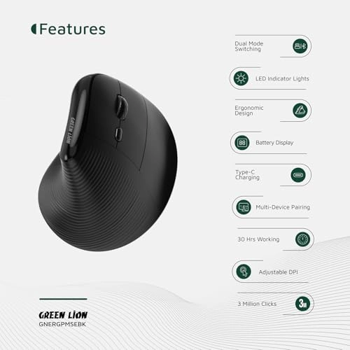 Ergo Grip Vertical Mouse - 2.4 GHz Bluetooth
