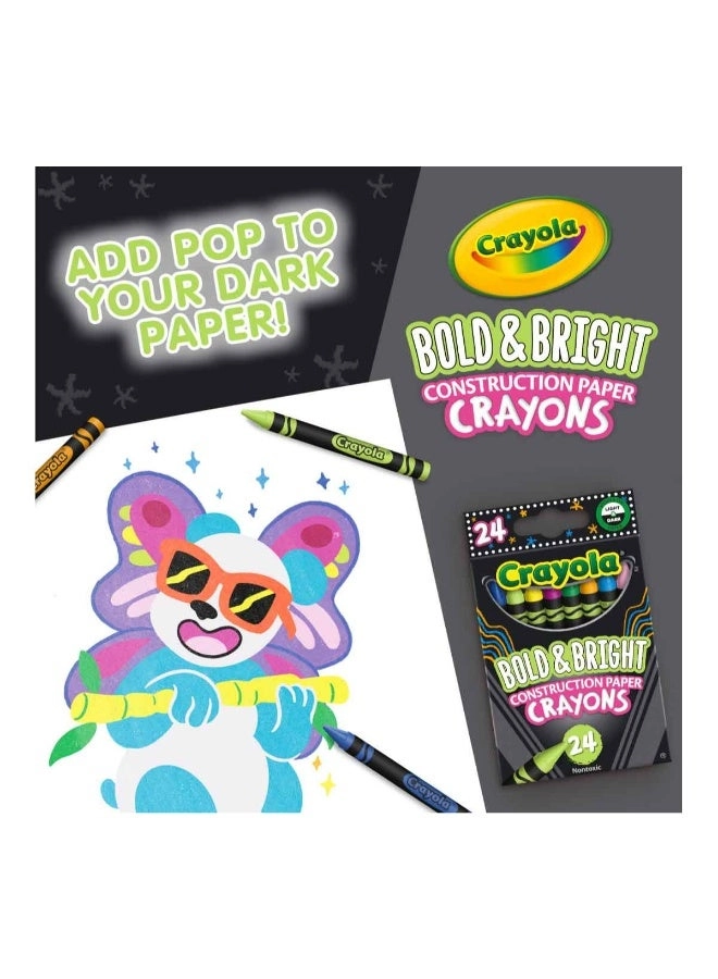 Construction Paper Crayons - Bold & Bright - 24 Pcs