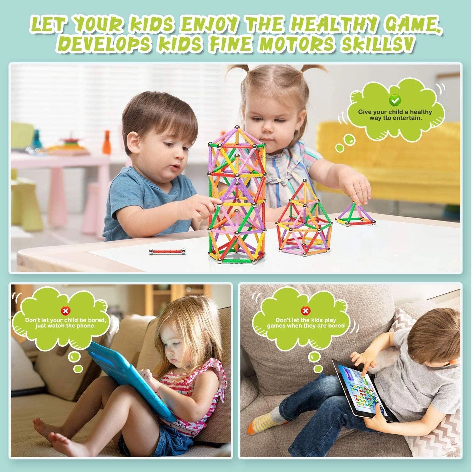 Magnetic Building Blocks - 34pcs