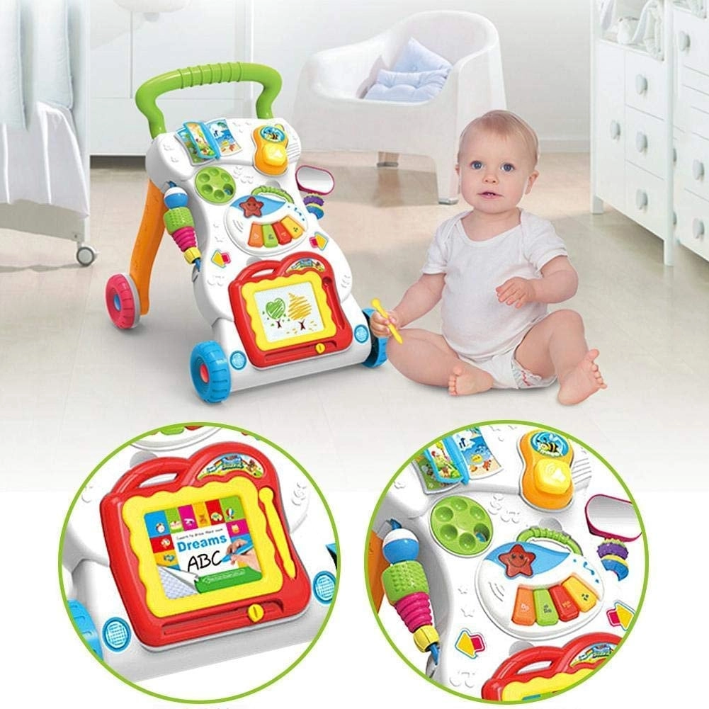 Baby Walker Learning Trolley - Adjustable Speed Musical Drawing Board