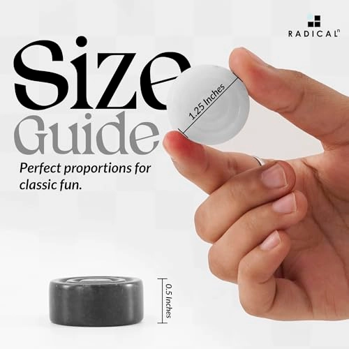 Marble Checker Figures - 32 Pieces Black and White