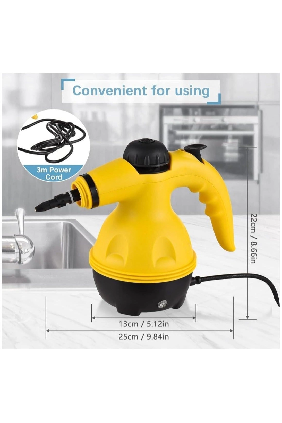 Portable Handheld Steam Cleaner - 1000W 9 Accessories