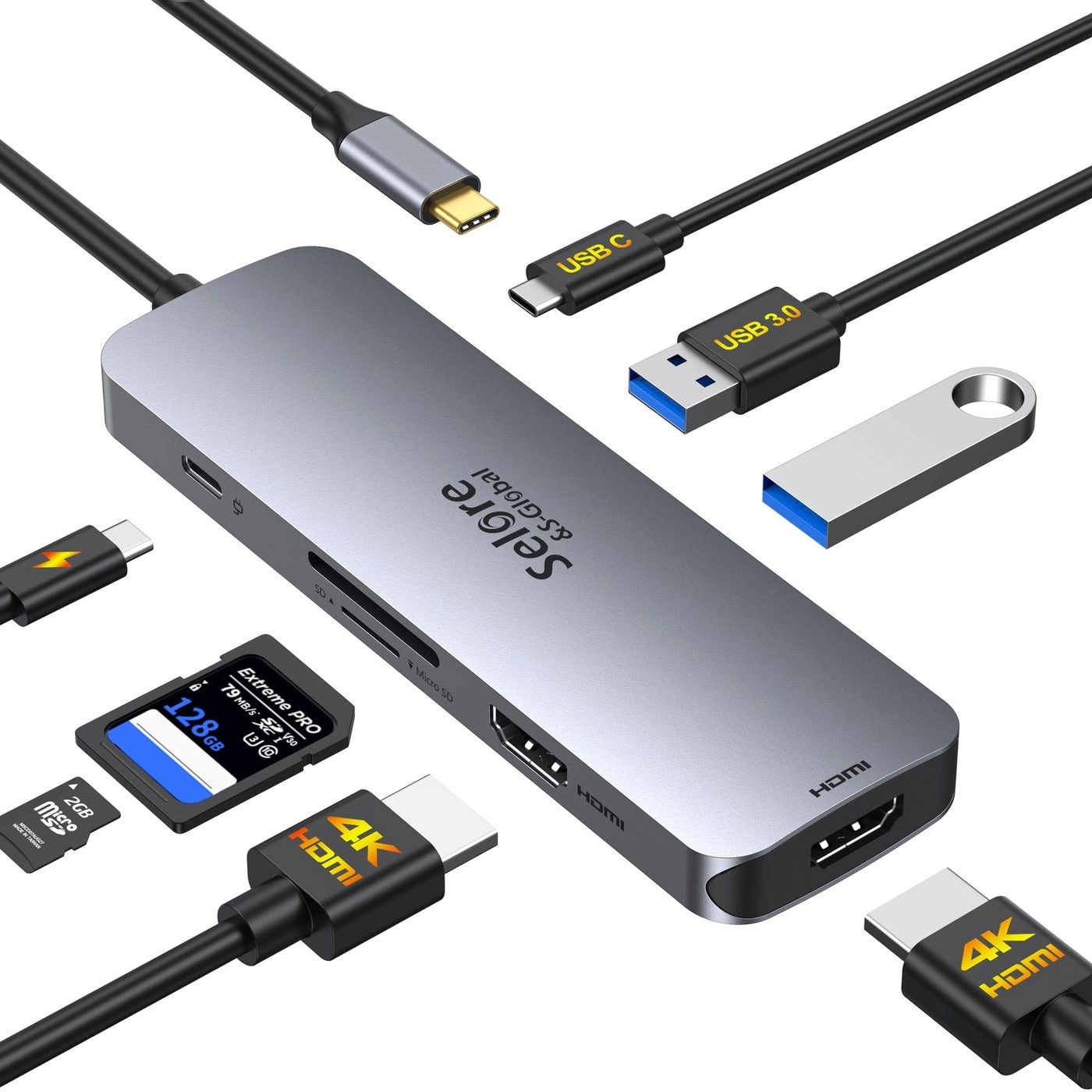 13-in-1 USB-C Docking Station - MacBook Dell HP