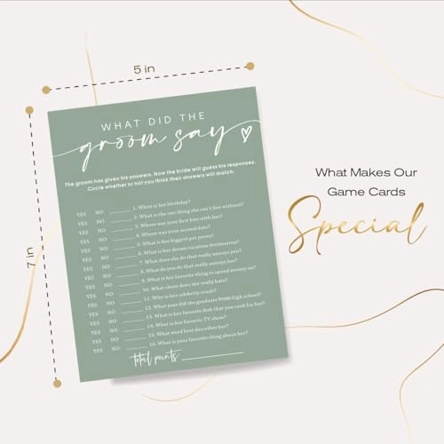 Bridal Shower Games Cards - 18 years and up 25 pieces