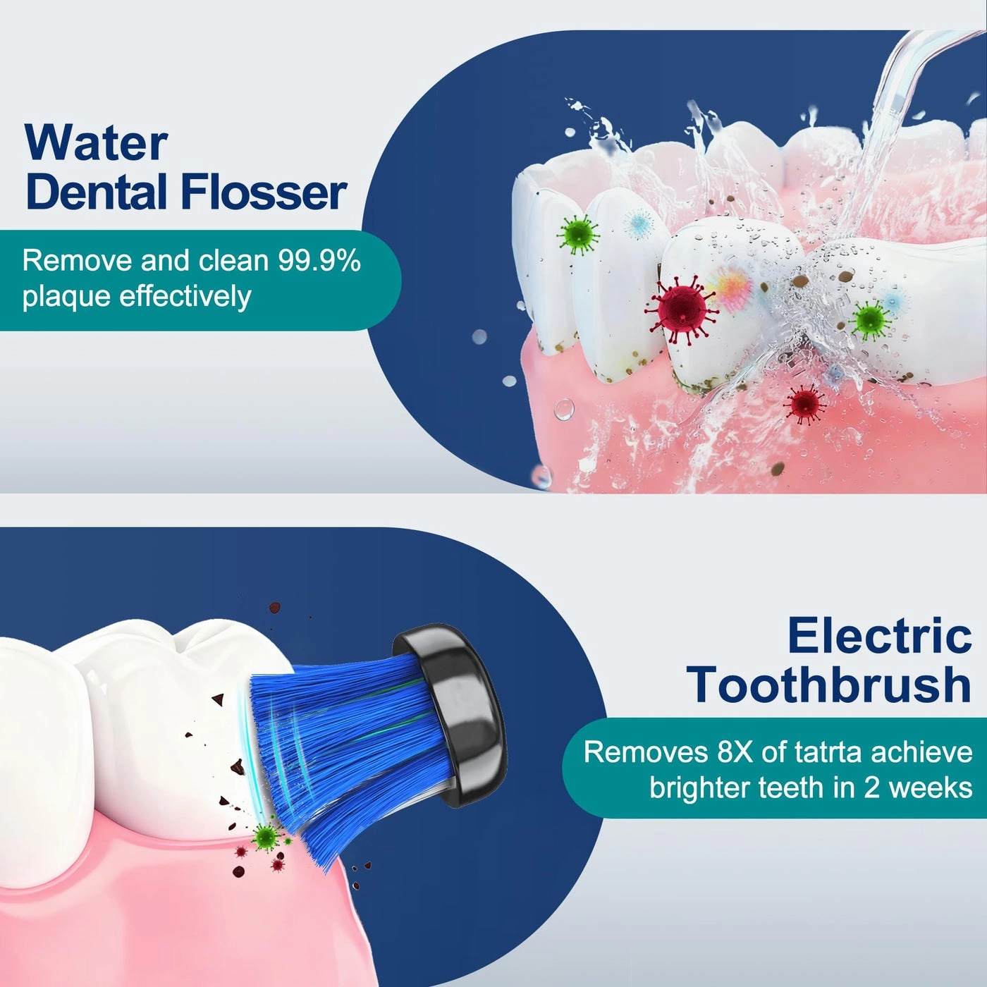 Water Dental Flosser + Electric Toothbrush