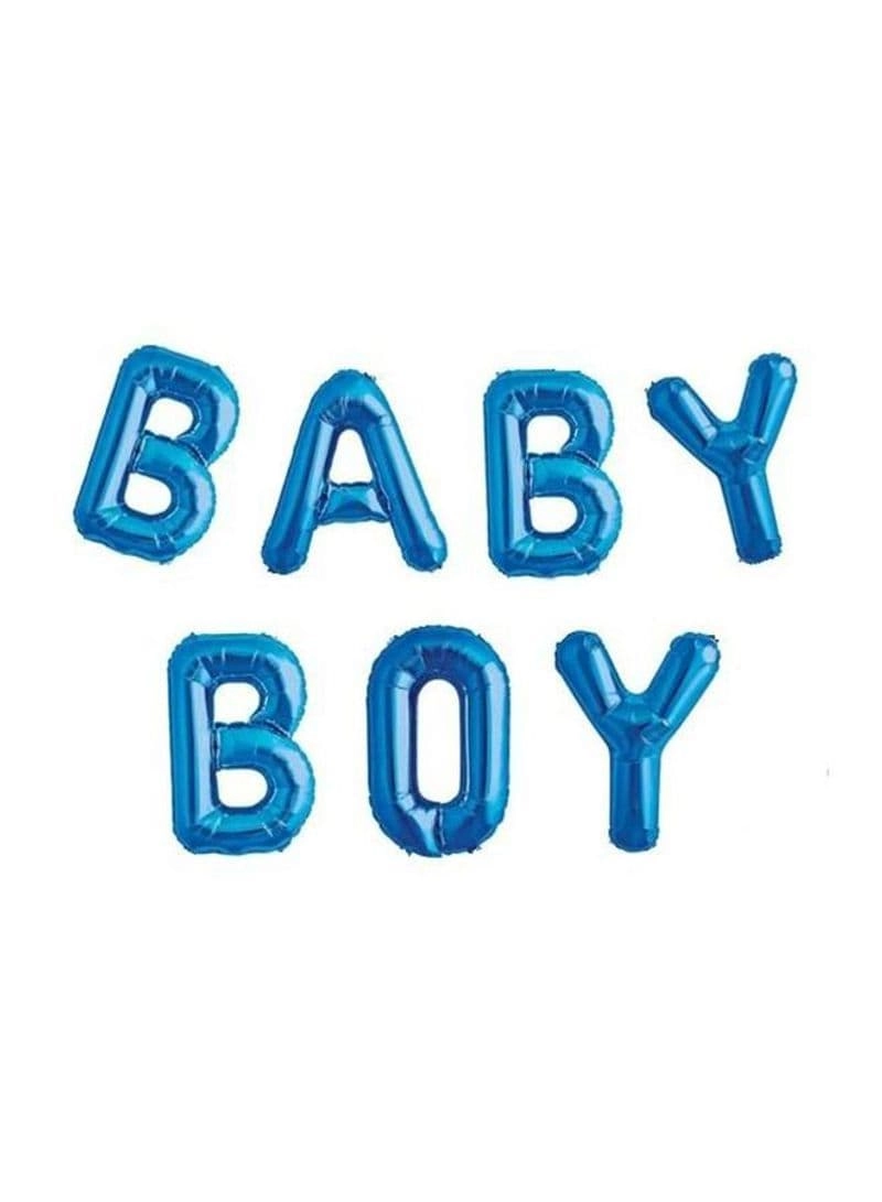 Party Time Trading LLC Letters Foil Balloon Set - 7-Piece Baby Boy