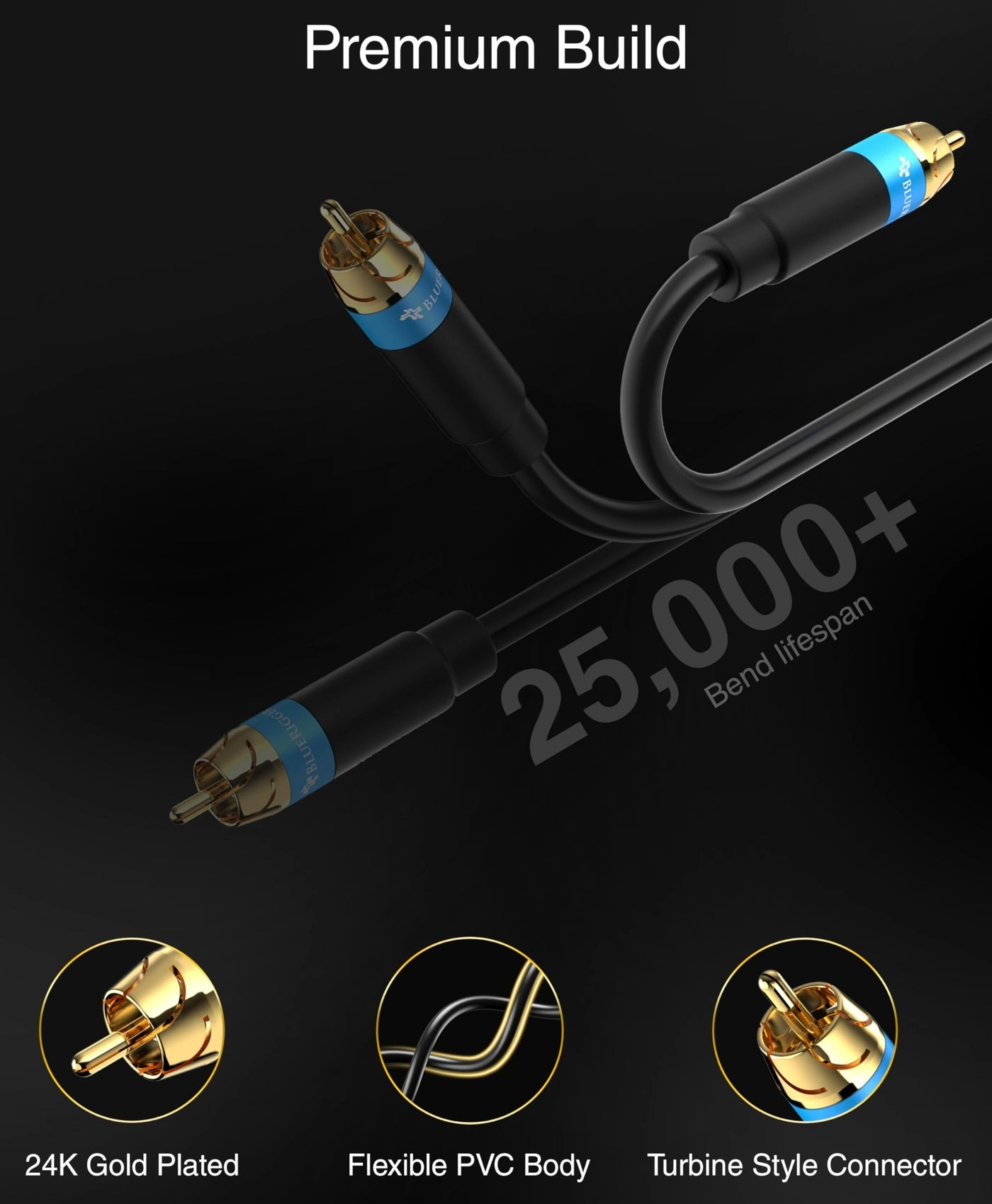 RCA Audio Subwoofer Cable - 25FT