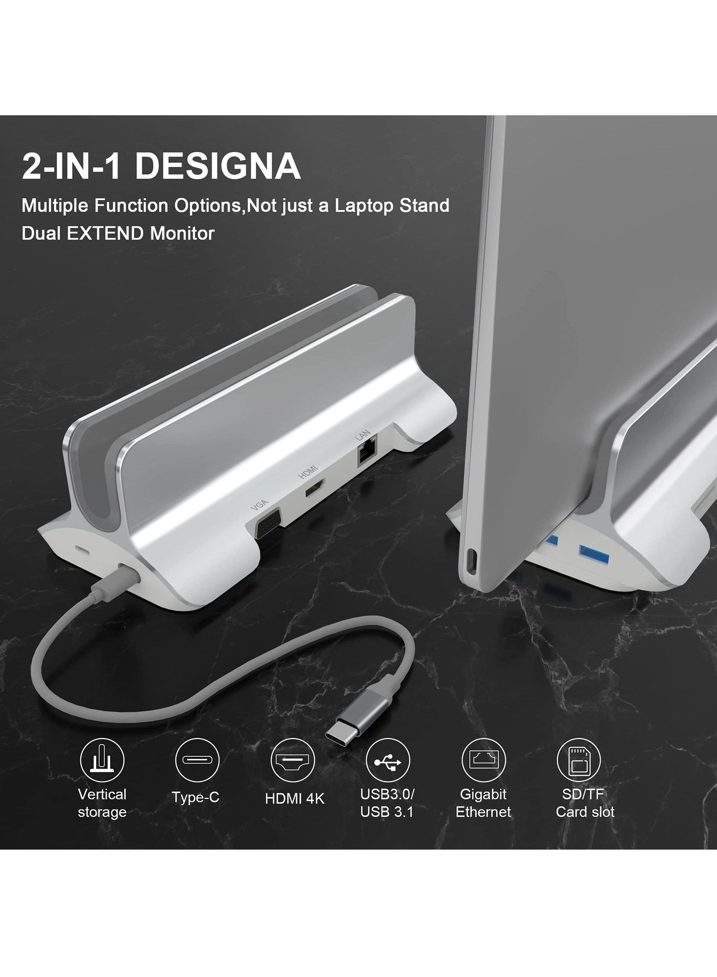 13 in 1 USB C Docking Station - Dual Monitor PD Charging USB C 3.1