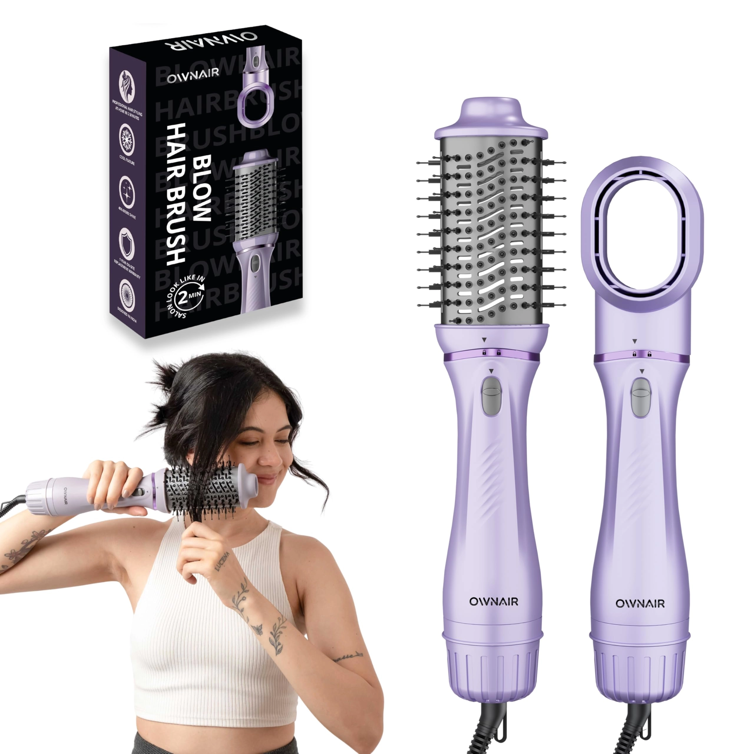 Hot Air Brush - 4 Heat & Speed Modes 1200W