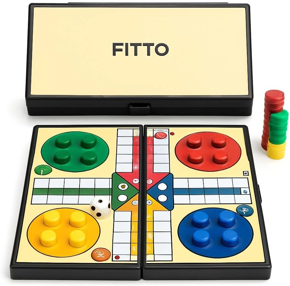 FITTO Ludo Travel Game - Compact Lightweight