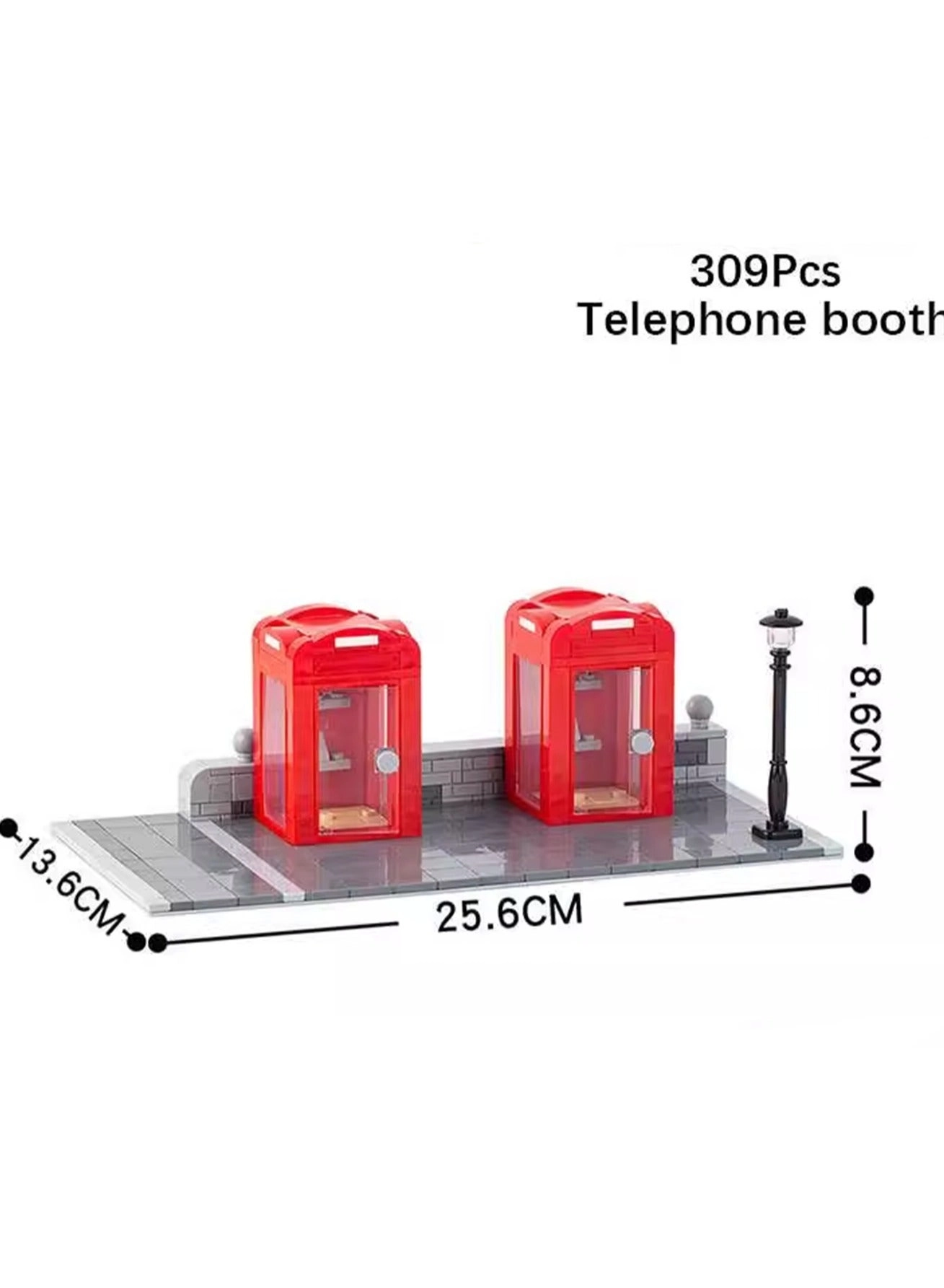 Creative Children's City Family Series Small Particle Puzzle Building Block Toys - Telephone Booth 300pcs