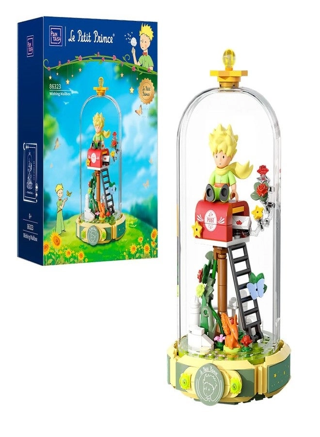 PANTASY Le Petit Prince Rose Mailbox - Building Block Set Rotating Globe Dome
