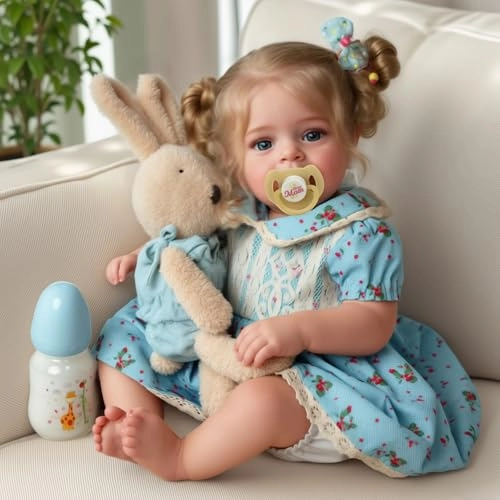 Reborn Baby Doll - 18 Inch Vinyl Girl Blond Ages 3+