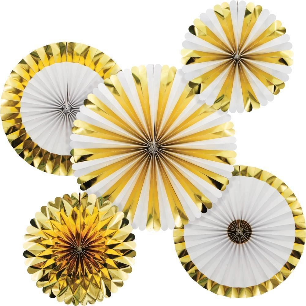 Party Zone Paper Fan - 5 pcs