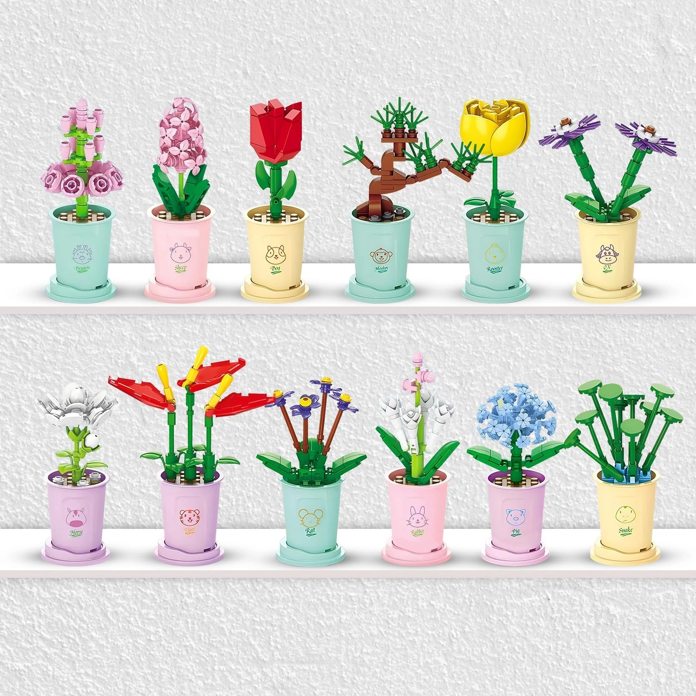 Mini Flower Botanical Building Block Collection - 12pcs