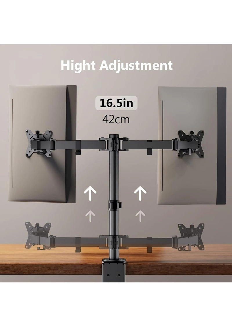 Dual Monitor Stand - 32 Inches 75x75/100x100mm