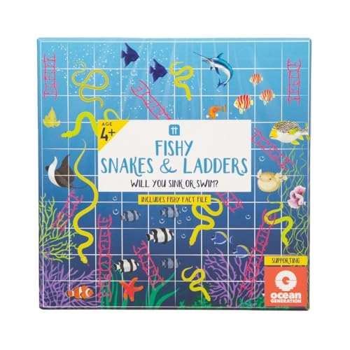 Snakes and Ladders - Fish Themed Educational Ocean Fact File