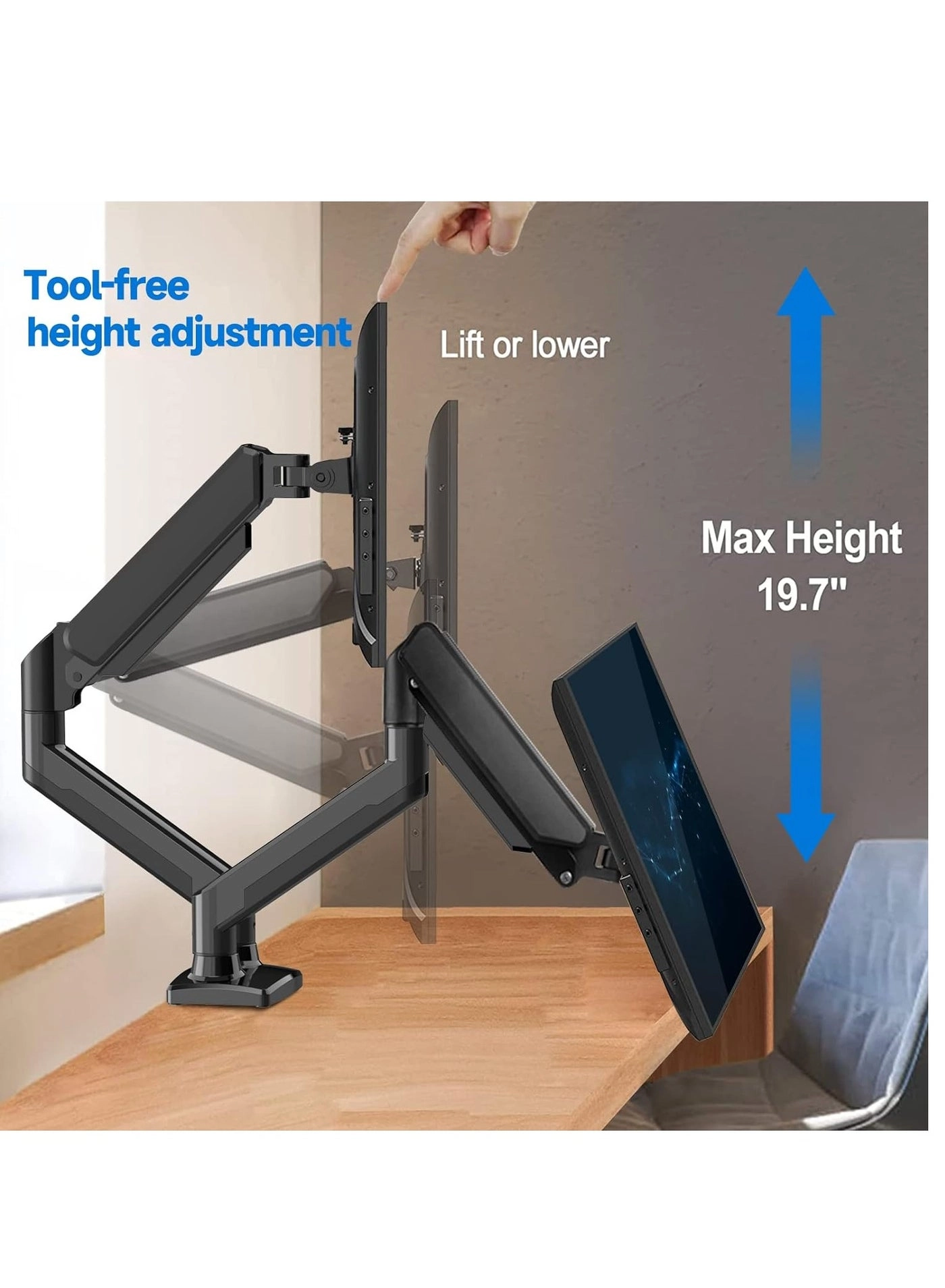 Dual Monitor Stand - 32 Inches 75x75/100x100mm