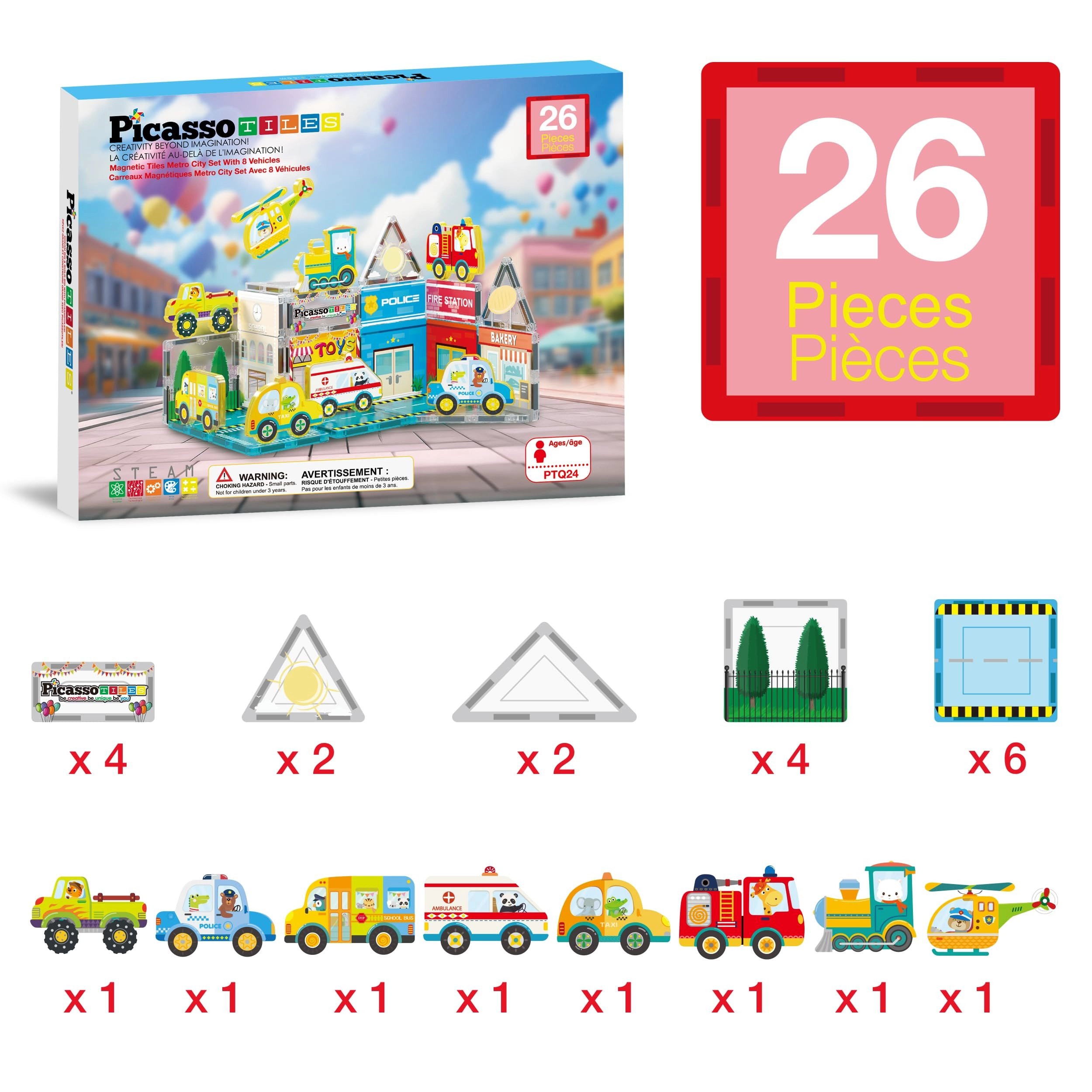 Magnet Tile Building Blocks - Metro City 26 pcs