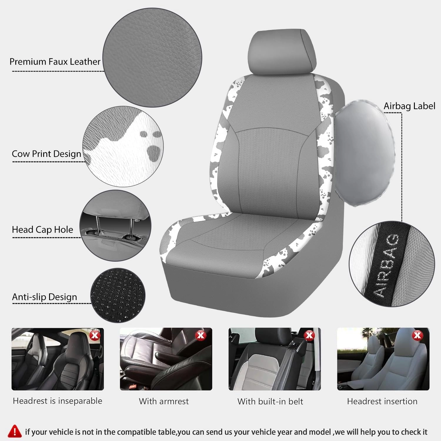 Car Seat Covers - Air Mesh Leather + Car Floor Mats - Waterproof + Steering Wheel Cover - Sporty