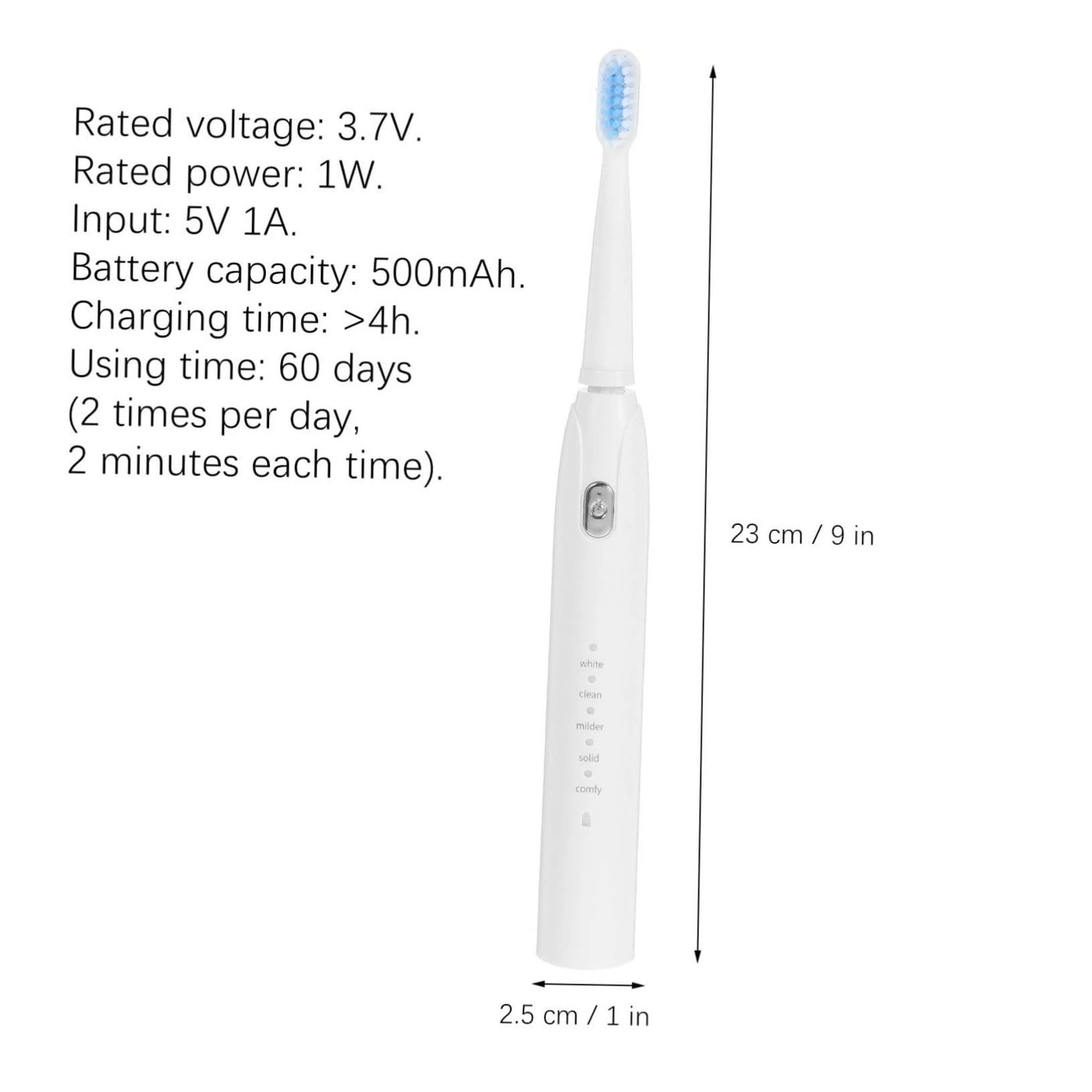 EVC22M704AB115UTMA - USB Rechargeable 5 Speeds White