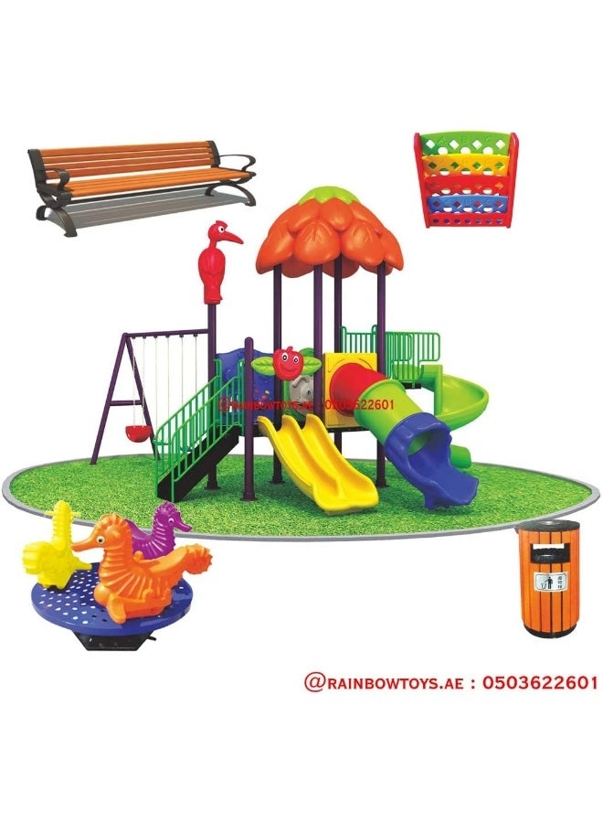 Multi Purpose Kids Outdoor Playing Equipments - 770x320x280cm 2+ Years