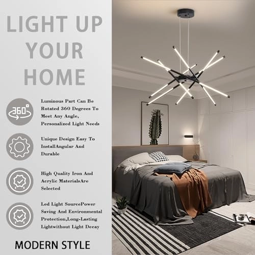 Modern Sputnik Chandeliers - 3000K-6000K Dimmable