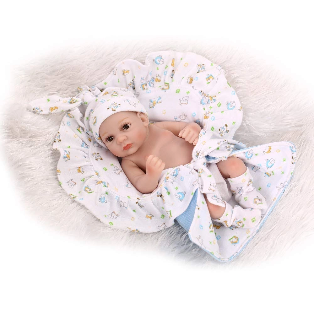 SUNNEEN Reborn Baby Doll - 25cm Silicone Vinyl Blue Boy