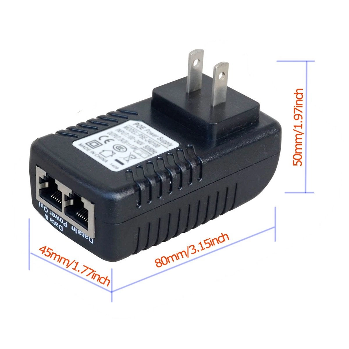 PoE Power Adapter - 48V 0.5A IEEE 802.3af 10/100Mbps Pack