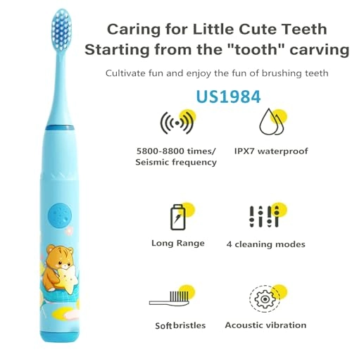Sonic Electric Toothbrush - 4 Modes 3 Brush Heads Rechargeable