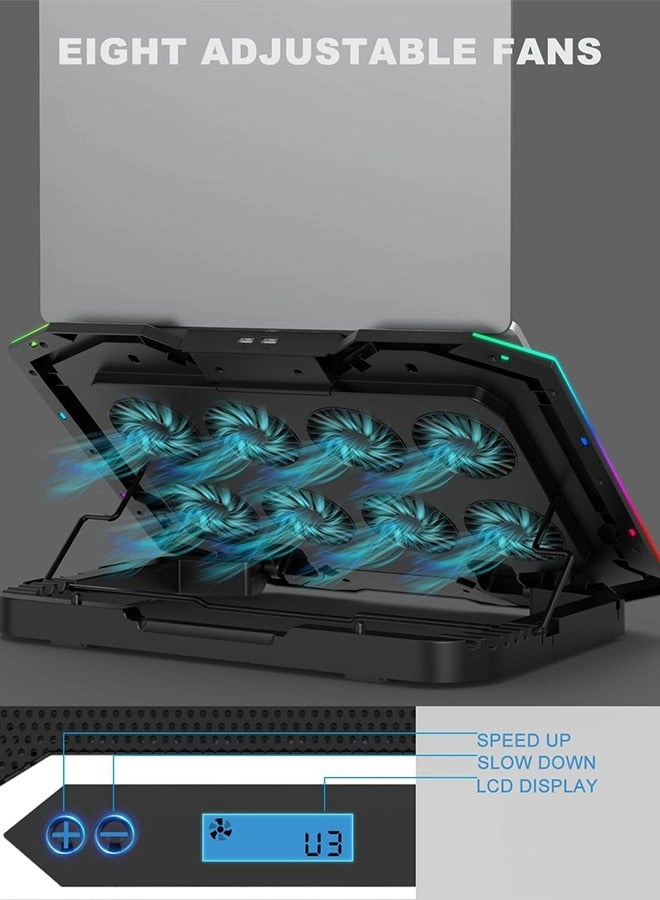 Gaming Laptop Cooling Pad - 8 Fans 15-17.3 Inch