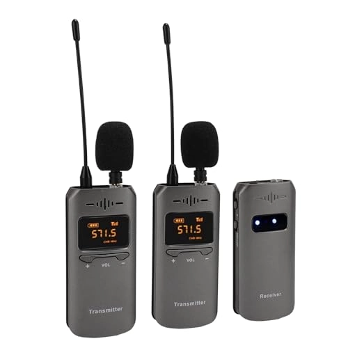 UHF Wireless Lavalier Microphone System - 4 Microphones UHF